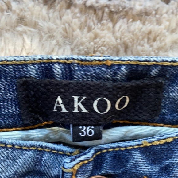 Mens AKOO 36/32 Slim Straight Fit Jeans - Picture 5 of 5
